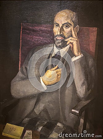 Juan Ramon Jimenez portrait. Famous spanish poet Nobel Prize in Editorial Stock Photo
